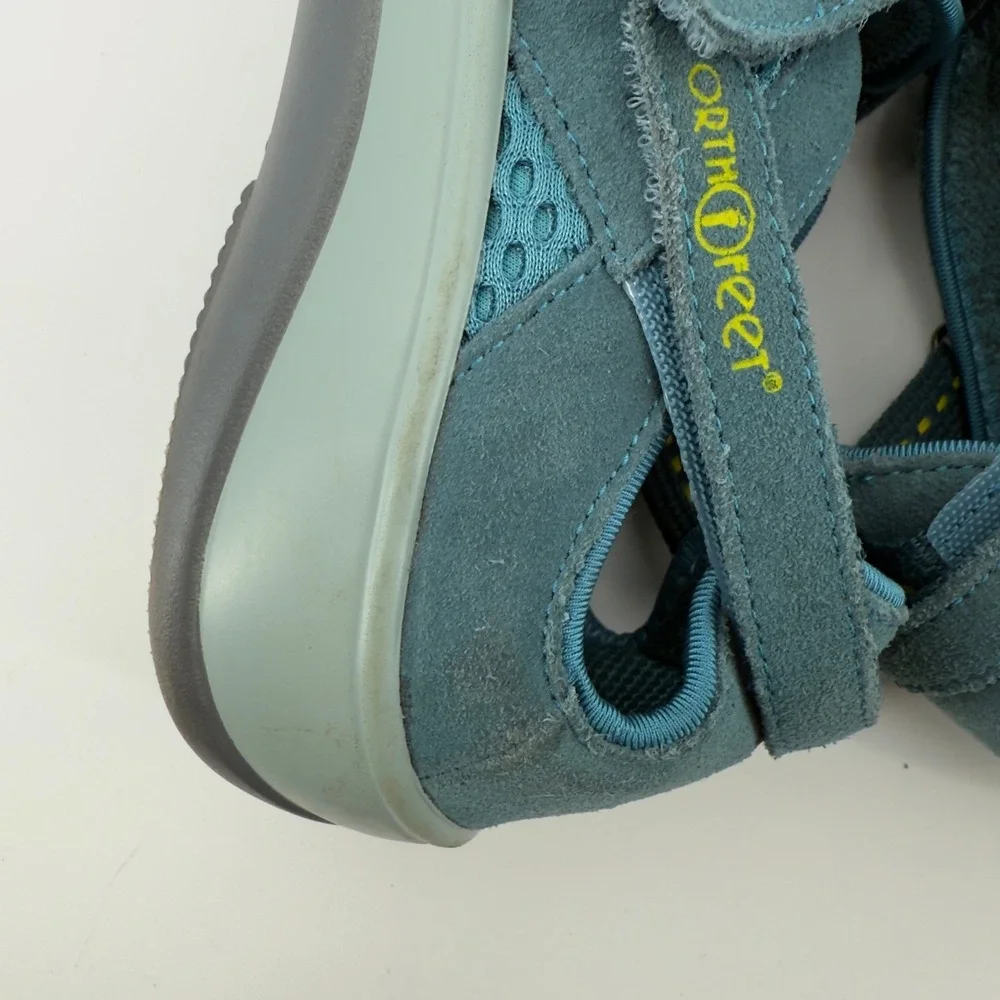 Orthofeet Mary Jane Sanibel Shoe Turquoise Blue Women 11.5W Hook & Loop Walking‎